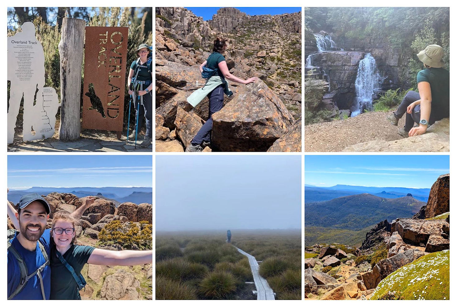 Overland Track Trail highlights Tasmania photo collage