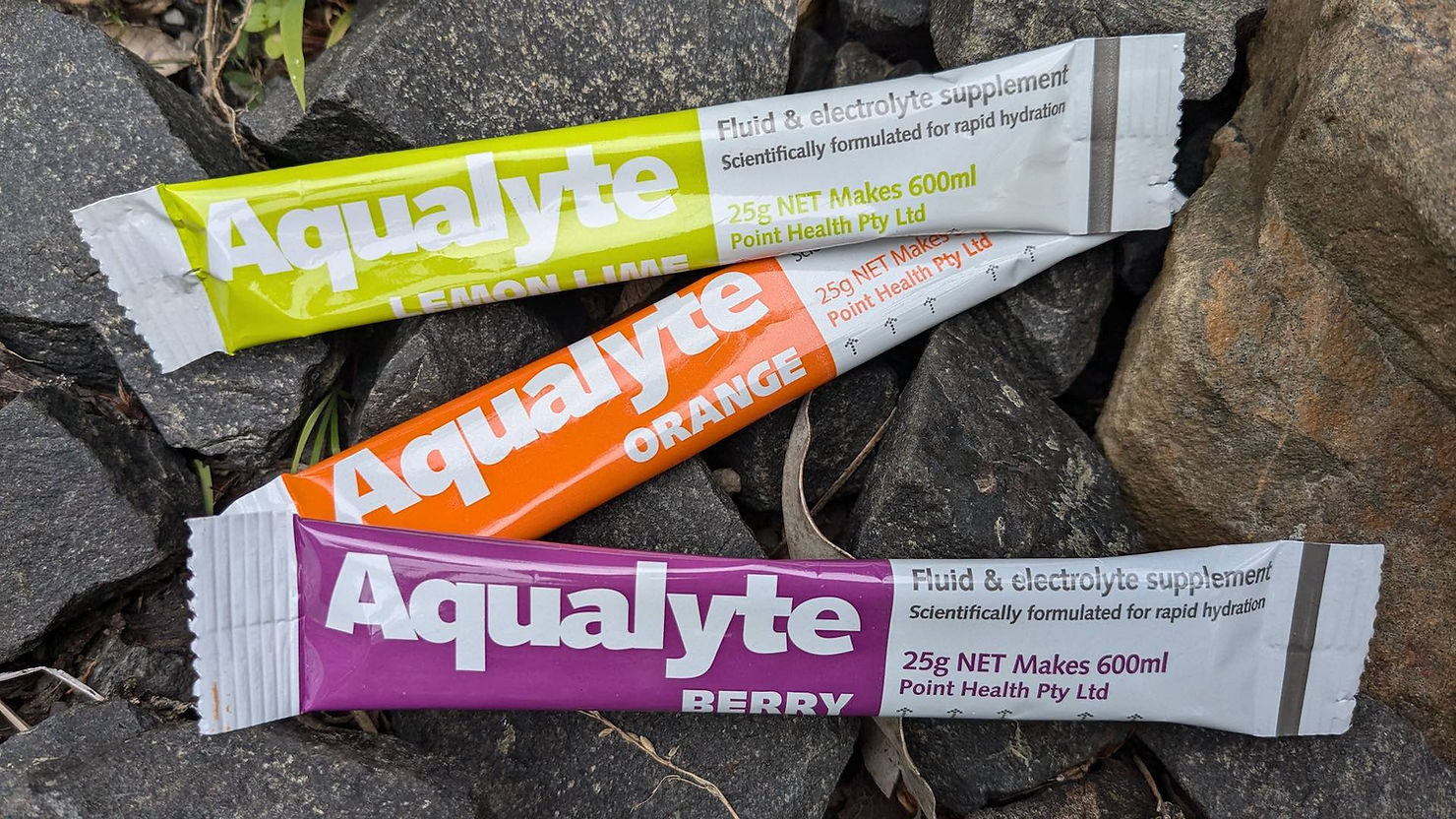 Aqualyte electrolyte sachets three flavours