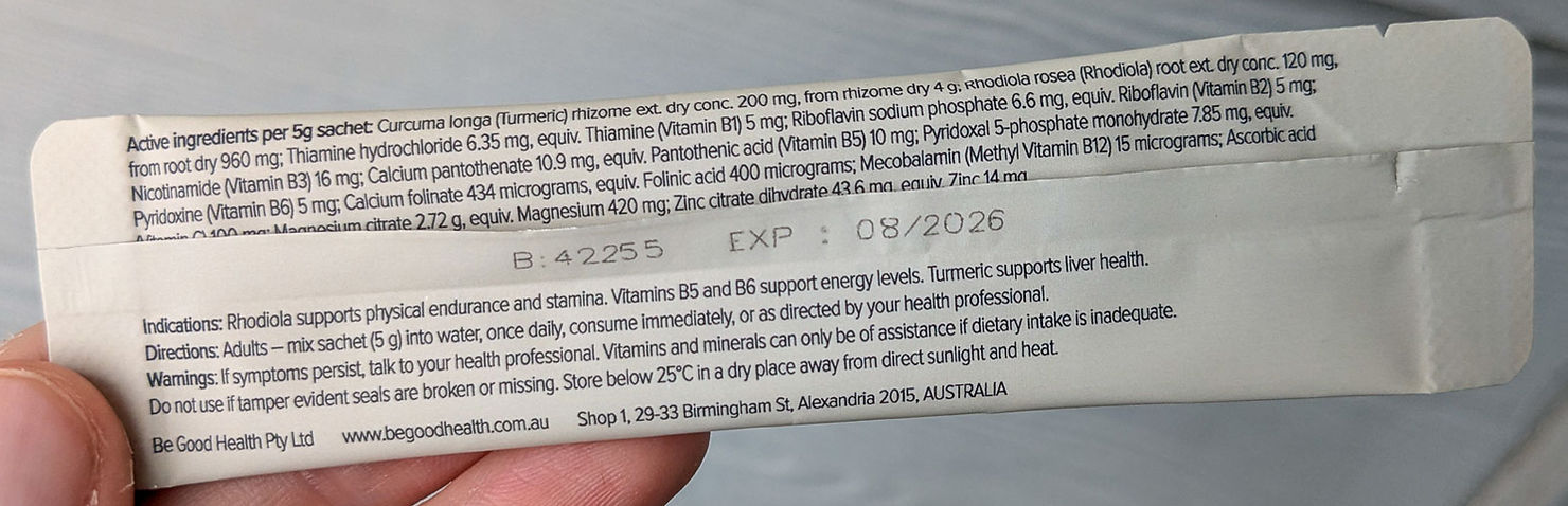 Good Day Multivitamin ingredients