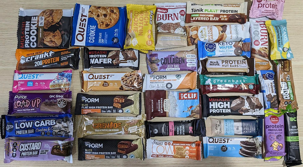 Selection of protein bars