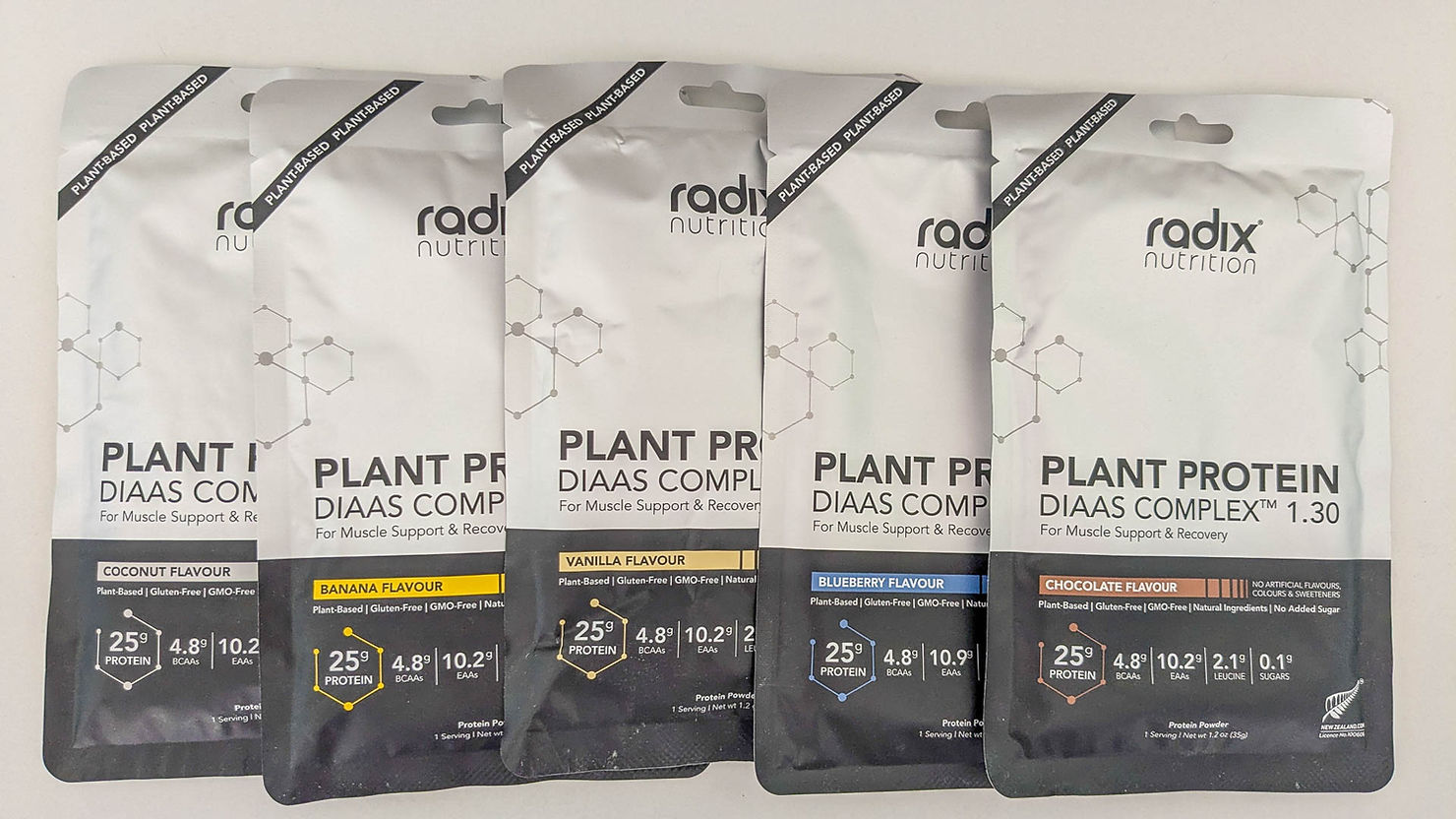 Radix Nutrition Plant Based Protein Powder flavour sachets