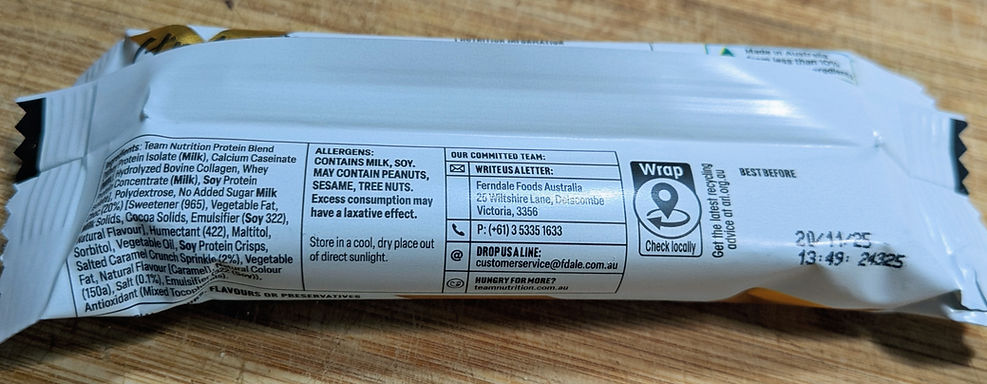 Team Nutrition Salted Caramel Crunch Protein Bar