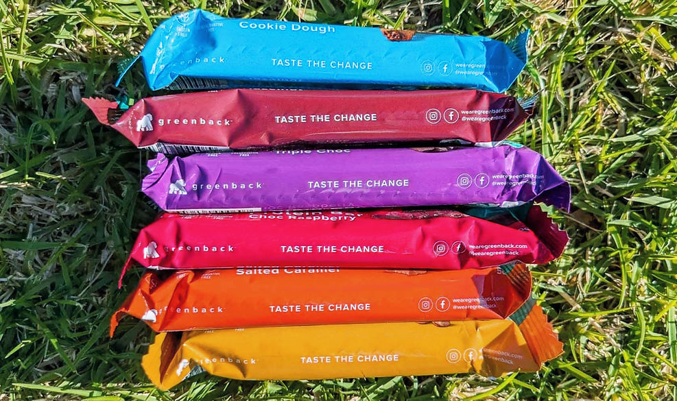 Taste the change – greenback protein bars slogan