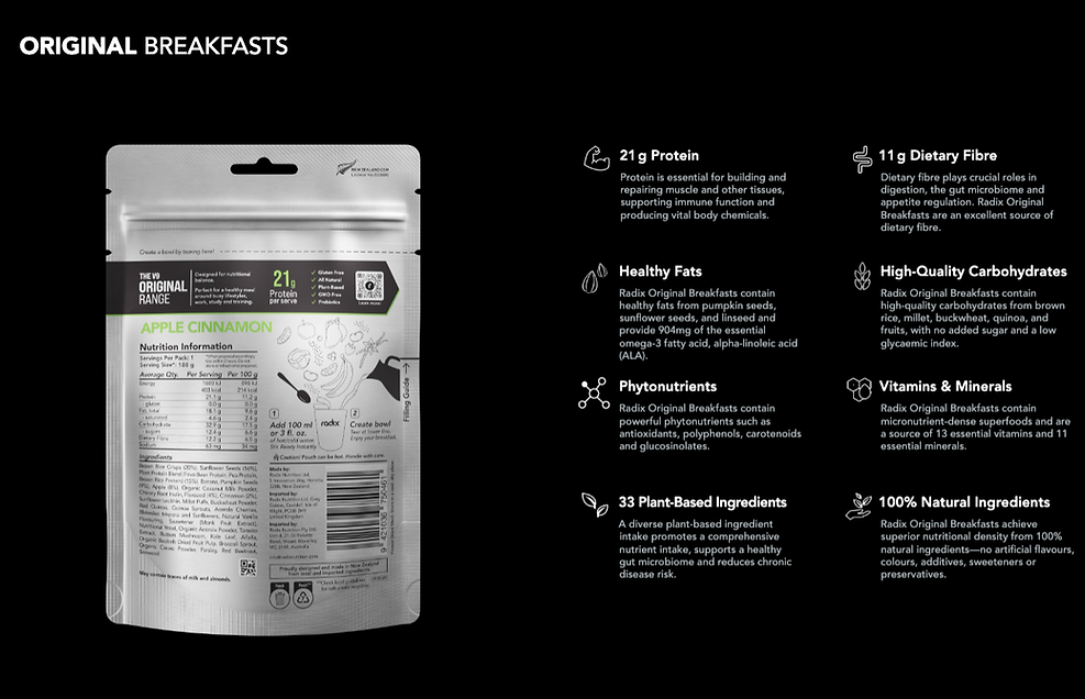 Radix original breakfast range inf