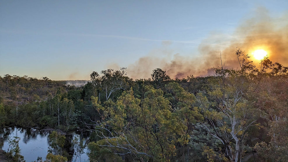 bushfire in Nitmiluk National Park at sunset