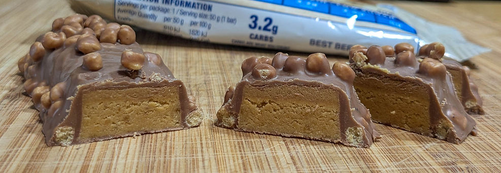 Atkins Creamy Caramel Crunch Roll High Protein Bar texture