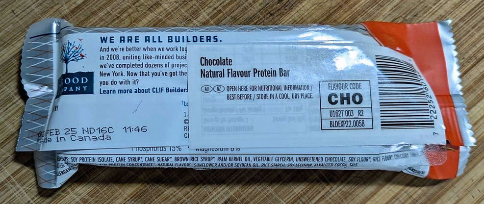 CLIF Bar nutritional booklet