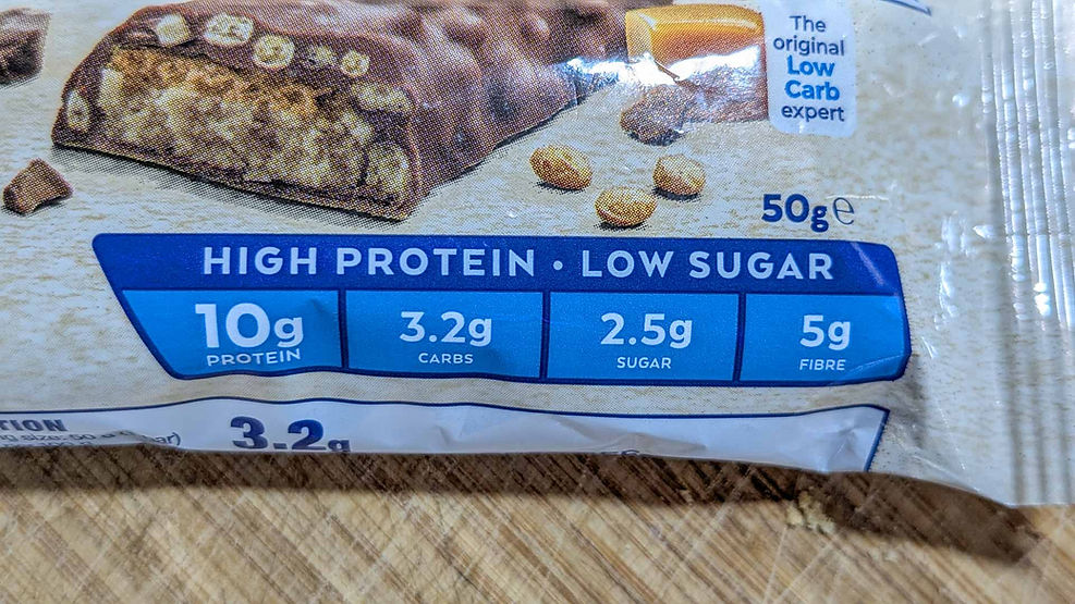 Atkins Creamy Caramel Crunch Roll High Protein Bar nutrition claims