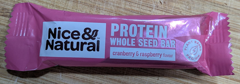 Nice & Natural Whole Seed Cranberry & Raspberry Protein Bar.