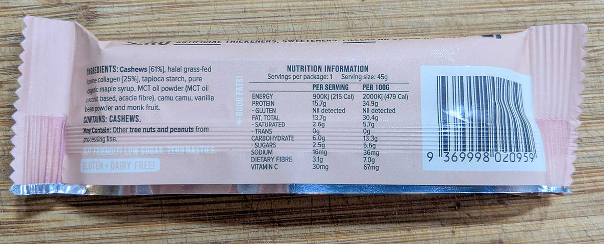 Chief Nutrition Cashew Shortbread Collagen Protein Bar