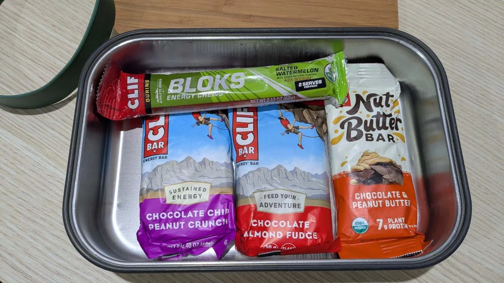Clif Bars and Bloks in container